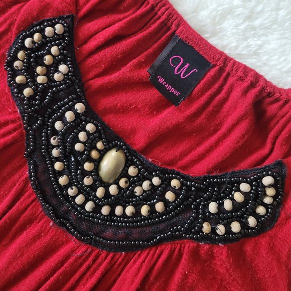 Wrapper Red Casual top for women size small - Picture 3 of 4